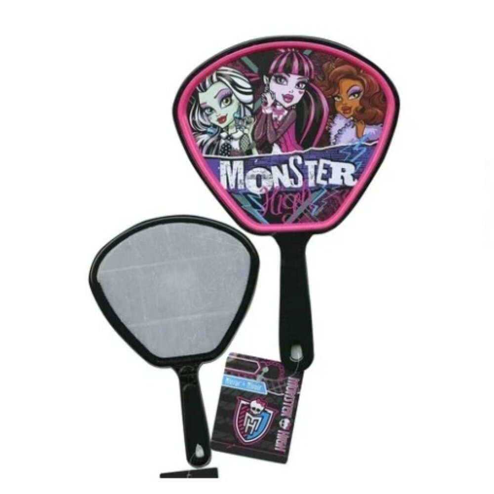 Monster High Handheld Mirror Frankie Draculaura Clawdeen 8.25”